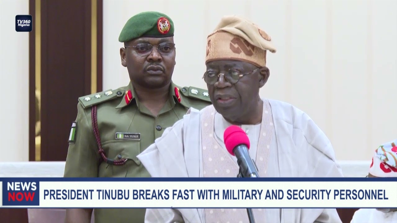 President Tinubu breaks fast with military and security personnel