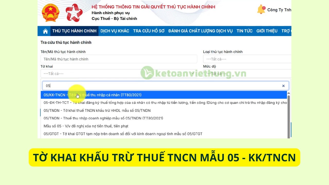 Hướng Dẫn Nộp Tờ Khai Khấu Trừ Thuế TNCN Mẫu 05 - KK/TNCN Mới Nhất | Học Kế Toán Tổng Hợp