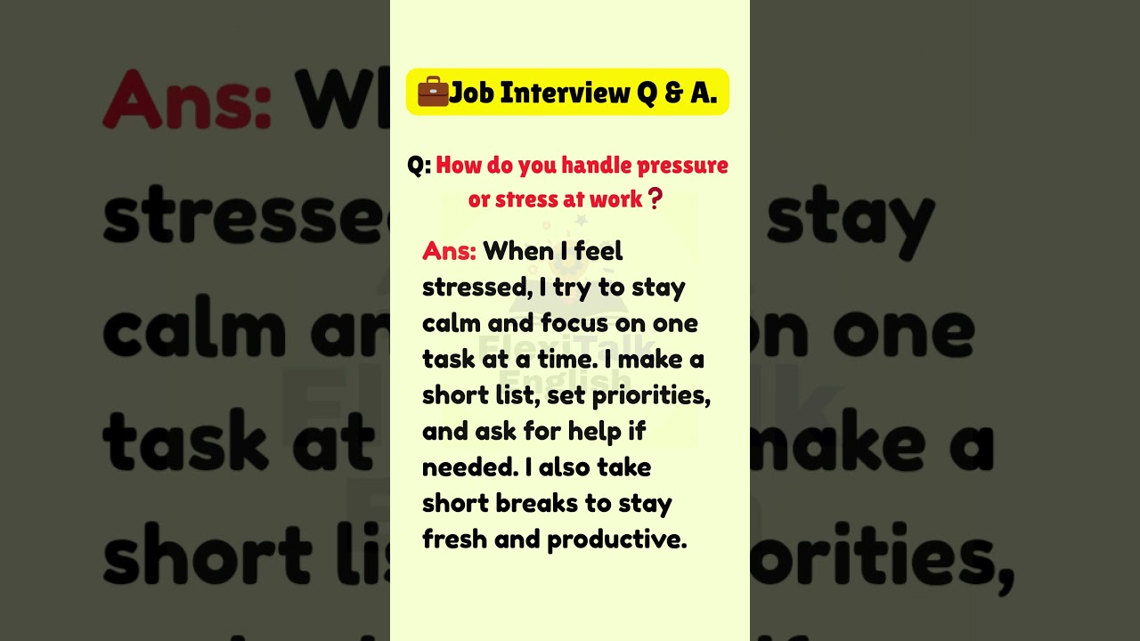 Job interview question💼❓ and answer 