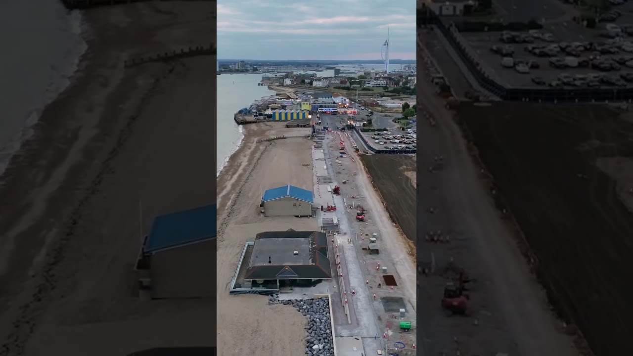 Southsea Sea Defences Progress | August 2025 Drone Update | Coastal Protection & Regeneration
