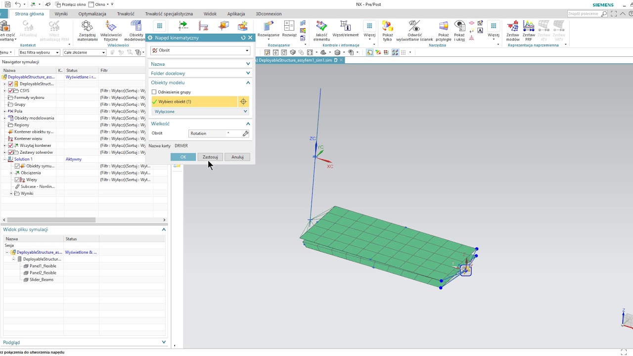 Simcenter 3D: analiza dynamiczna z kinematyką