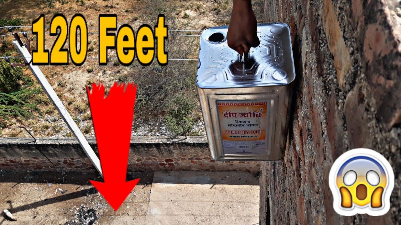 Dropping 15 Kg oil Pimpa From 120 Height | Oil Pimpa vs 120 Feet Water Tank | Mr Hacker G | Mohit