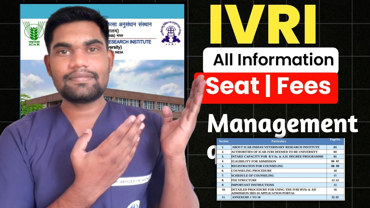 IVRI Admission Stepwise Guide | Details Information About IVRI 🔥| FEES | SEAT