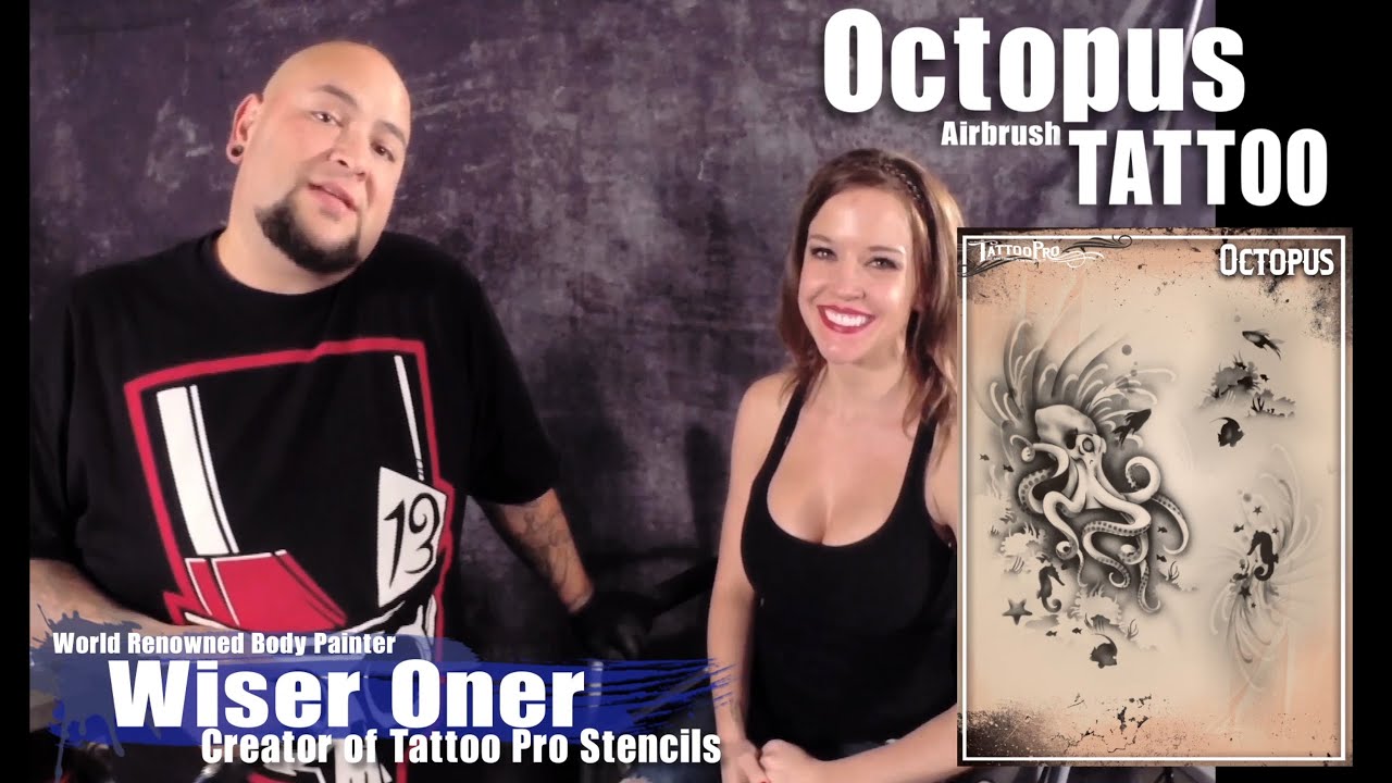 Tattoo Pro Stencils Tutorial: Octopus Airbrush Tattoo