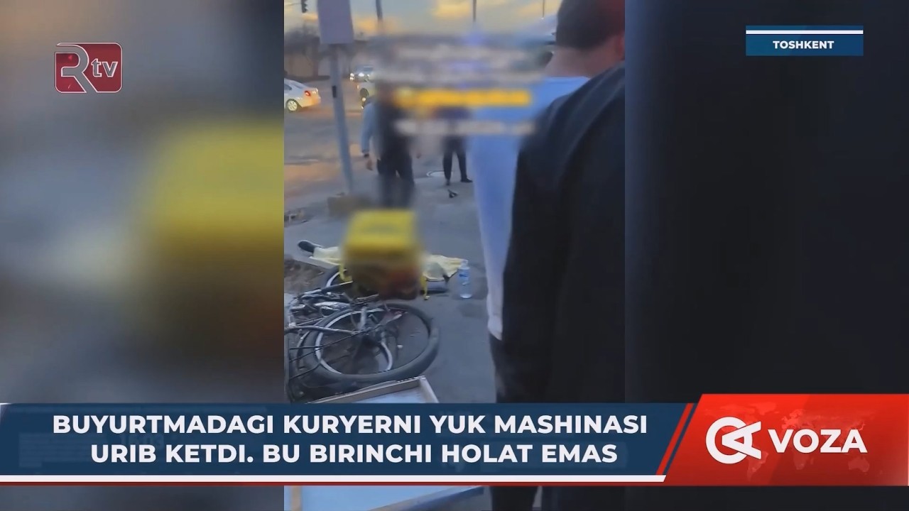 Buyurtmadagi kuryerni yuk mashinasi urib ketdi