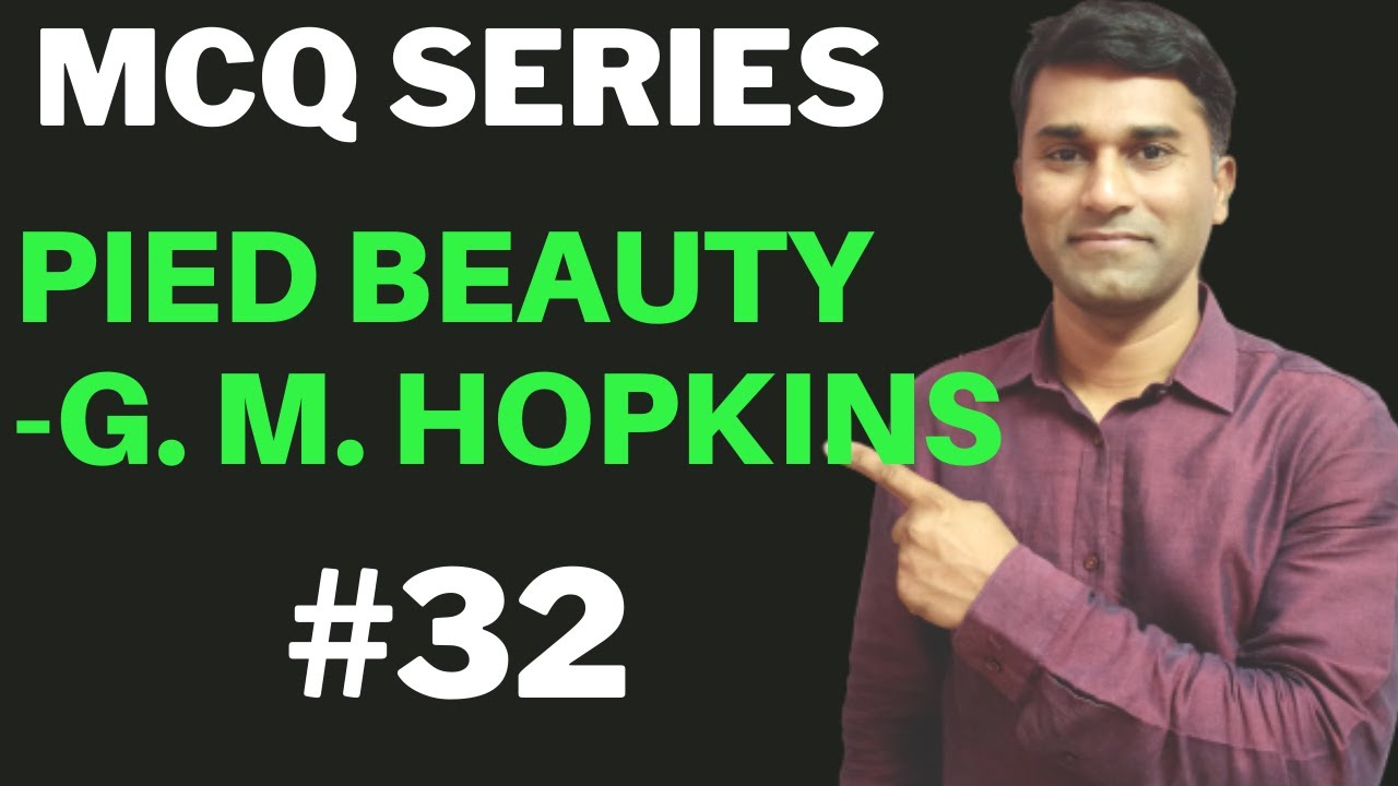 Pied Beauty by G. M. Hopkins I MCQ on Pied Beauty by G. M. Hopkins