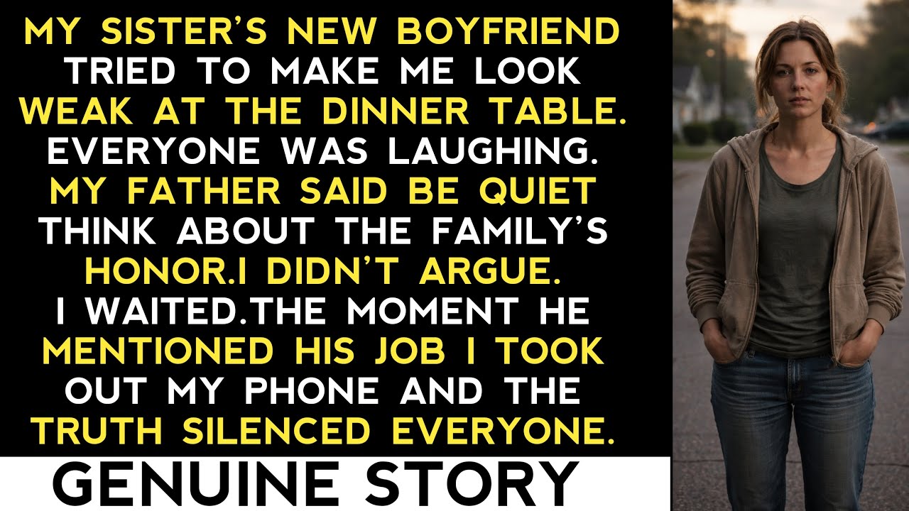 MY SISTER’S BOYFRIEND MOCKED ME AT A FAMILY DINNER—ONE TRUTH ABOUT HIS JOB SILENCED EVERYONE