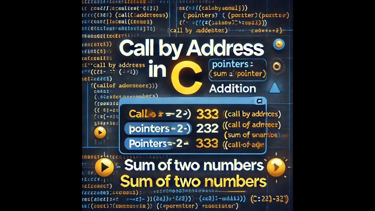 Call by Address in C | Sum of Two Numbers using Pointers (Exercise 10)