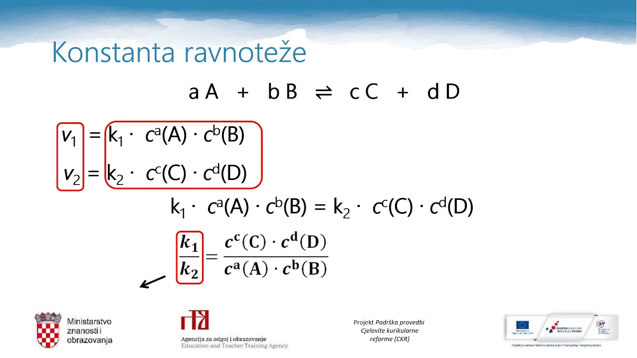Kemija 3.r ŠS - Kemijska ravnoteža i uspostavljanje kemijske ravnoteže