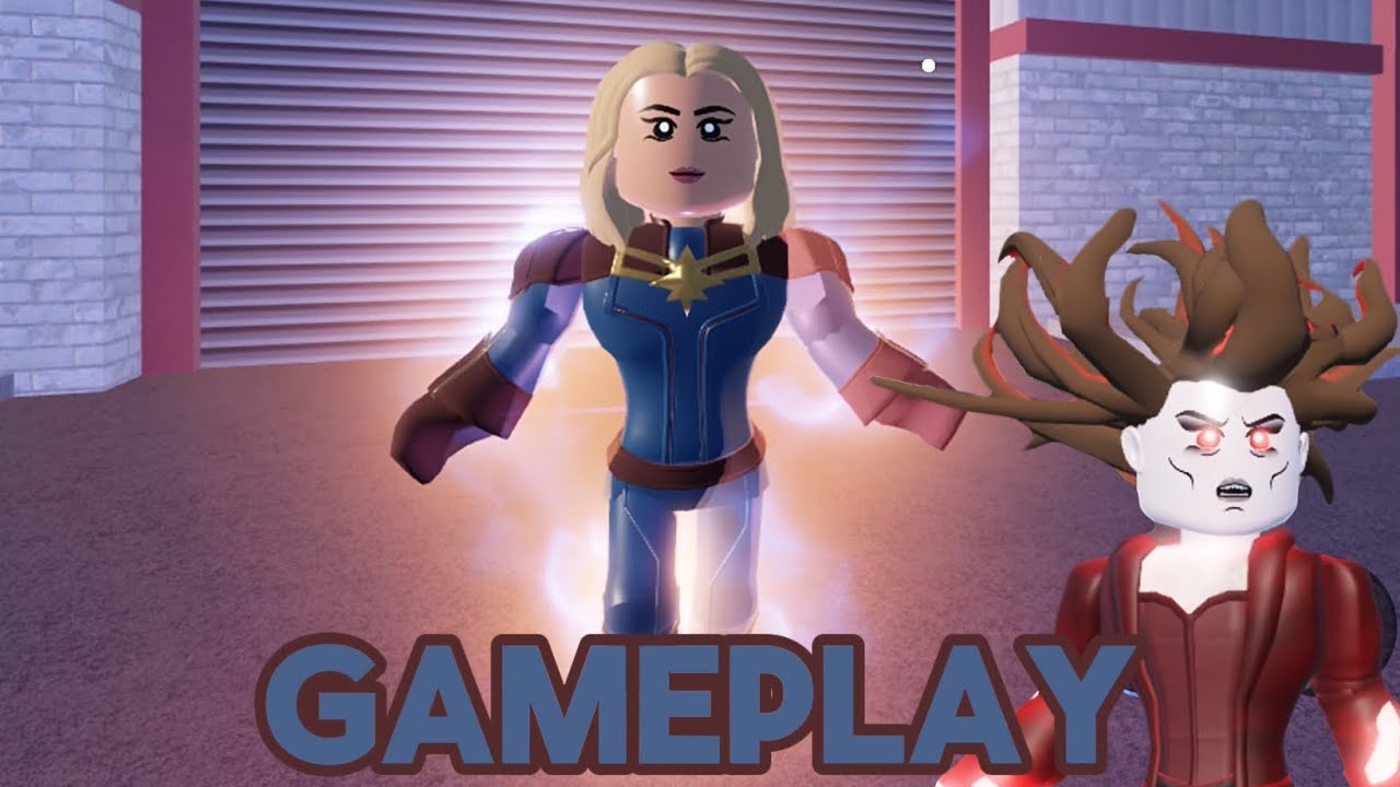 Captain Marvel and zombie Wanda gameplay in marvel omega roblox