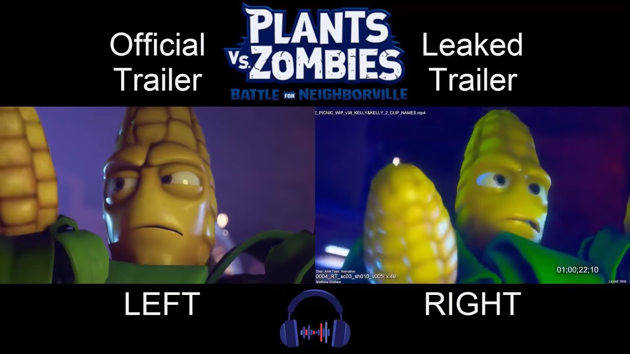 Plants vs. Zombies: Battle for Neighborville - Official & Leaked Trailer Comparison