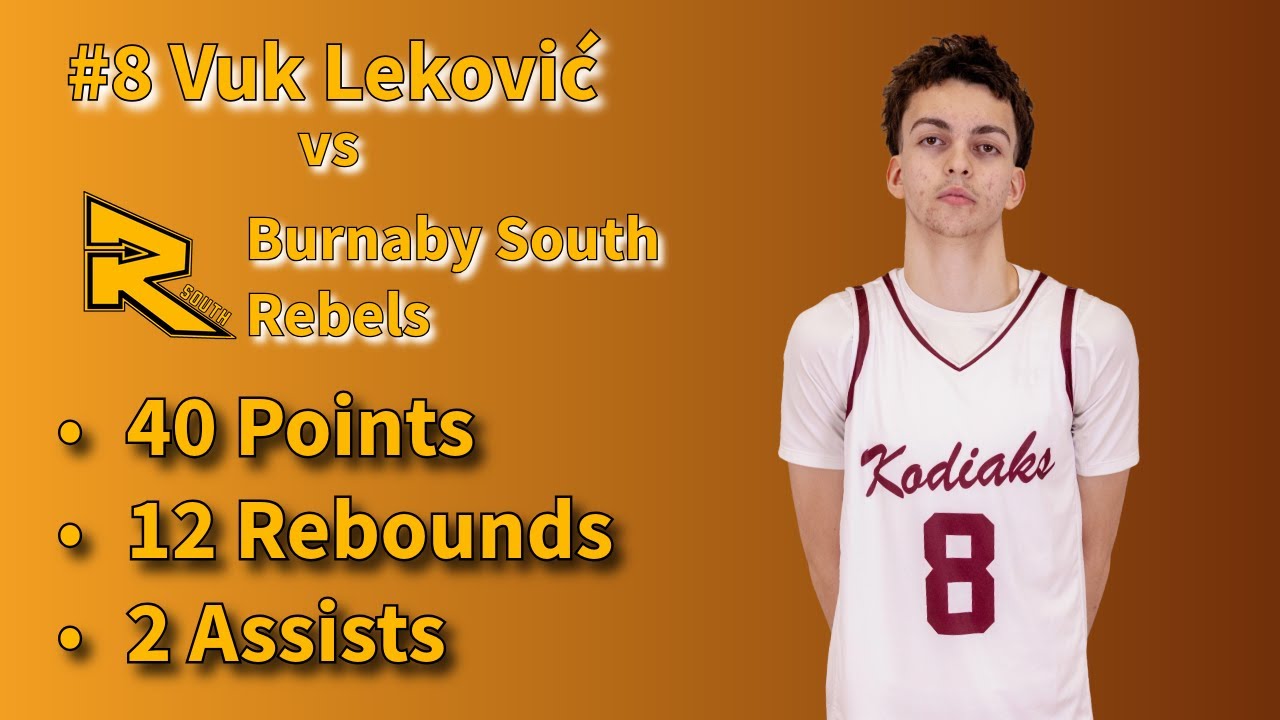 Vuk Lekovic vs Burnaby South Rebels (VCE) 40 points, 12 Rebounds