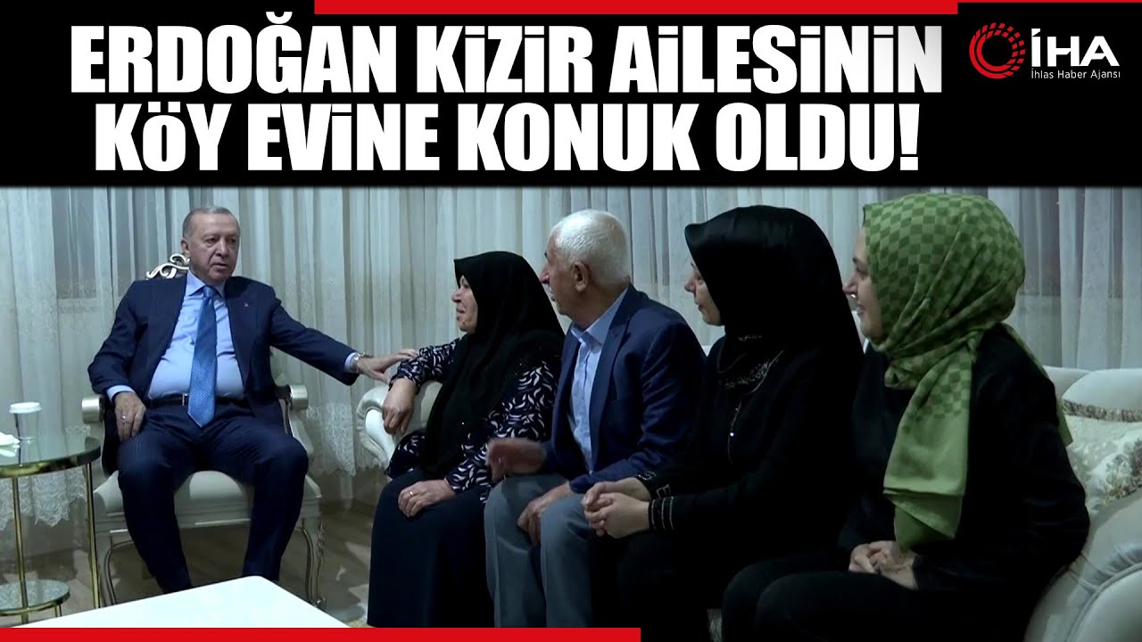 Cumhurbaşkanı Erdoğan, köy evindeki aileyi ziyaret etti