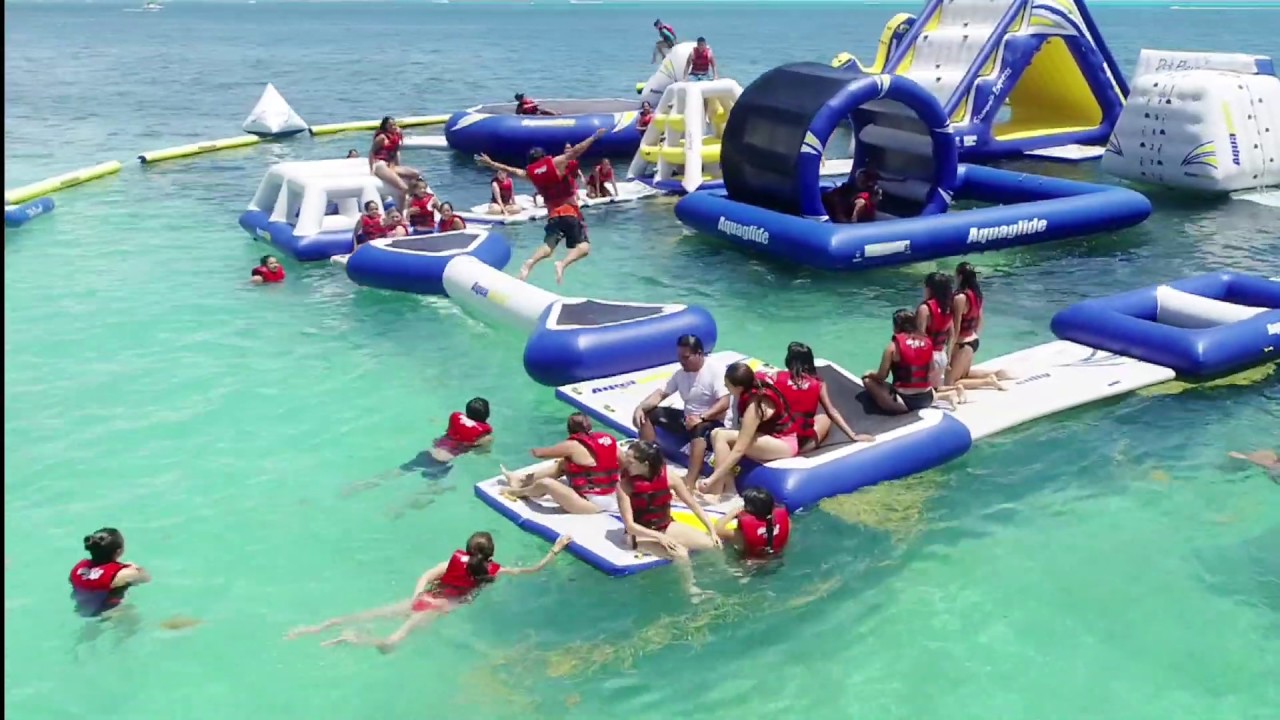 Manda Park Canc&uacute;n M&eacute;xico. Parque acu&aacute;tico flotante