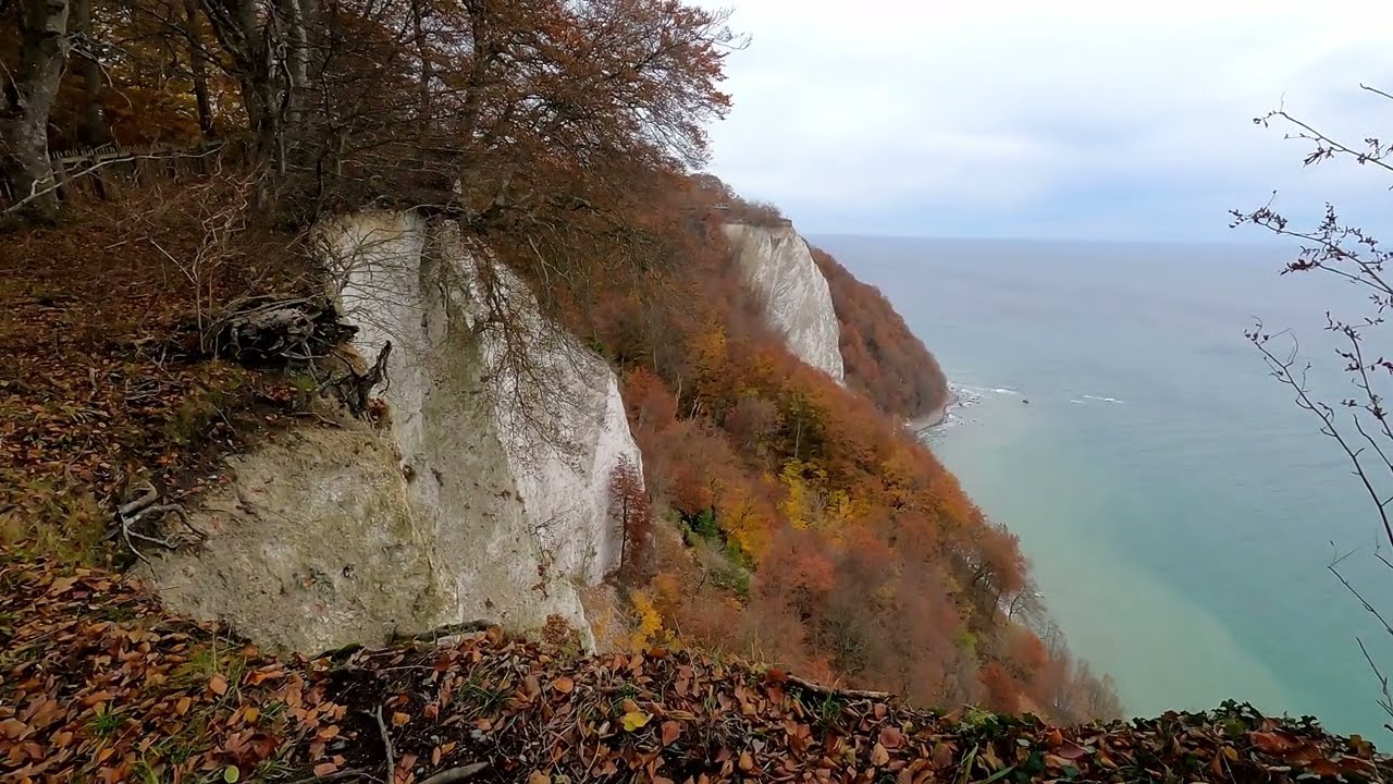 Kreidefelsen Rügen am Königsstuhl und Victoria-Sicht im Herbst