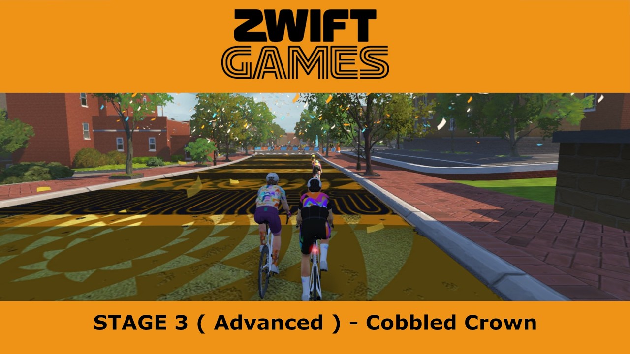 Zwift Games Stage 3 (Advanced) - Cobbled Crown - 49 yrs old