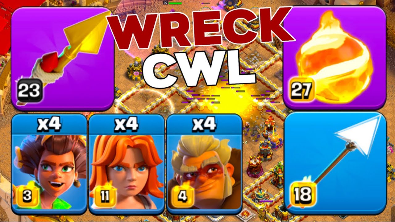 Unstoppable CWL Attack! RC Trick Warden Fireball Root Rider Valkyrie Legend League Attacks!