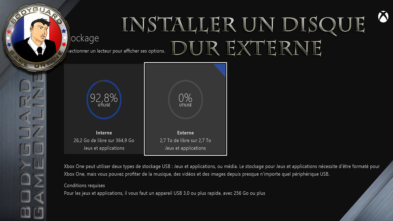 Installer Un Disque Dur Externe Sur La Xbox One + Déplacer Les Jeux Sur Le Disque Dur Externe