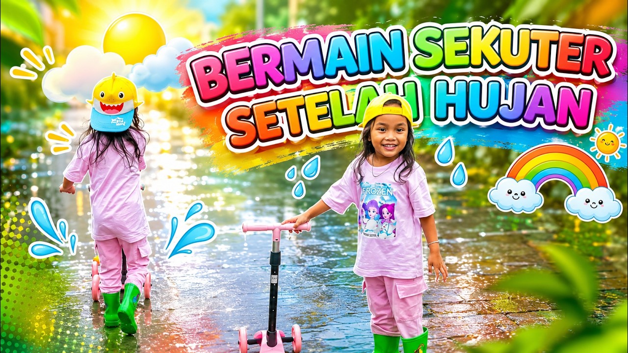 Bermain Skuter Ketika Hujan - ASMR RAIN and Scooter bersama AYRA - Ayra main sekuter