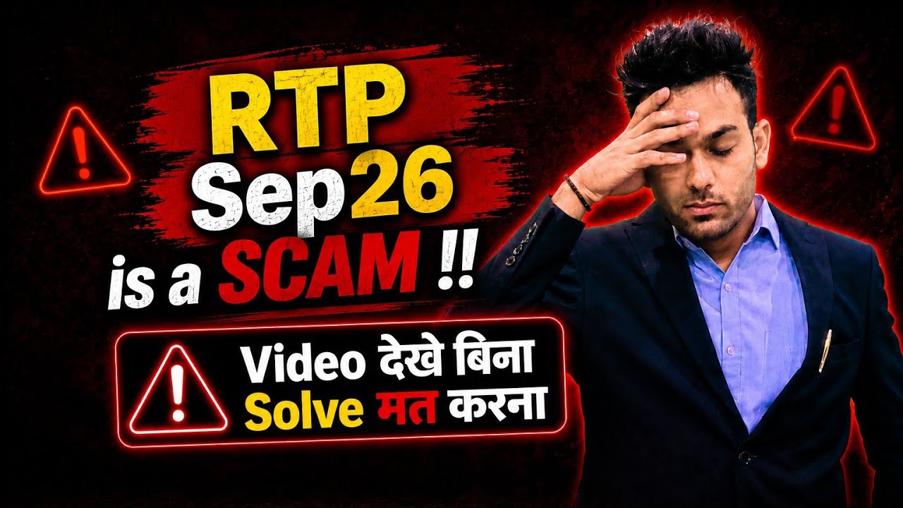 ICAI RTP SEP 26 is a Scam | Dont Solve it before watching this video | Sandeep sir