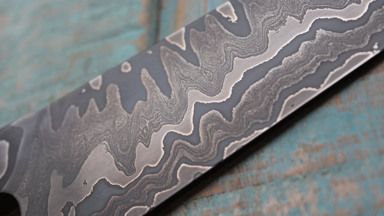 1000-слойный дамасский цельный кухонный/шеф-нож Kiritsuke