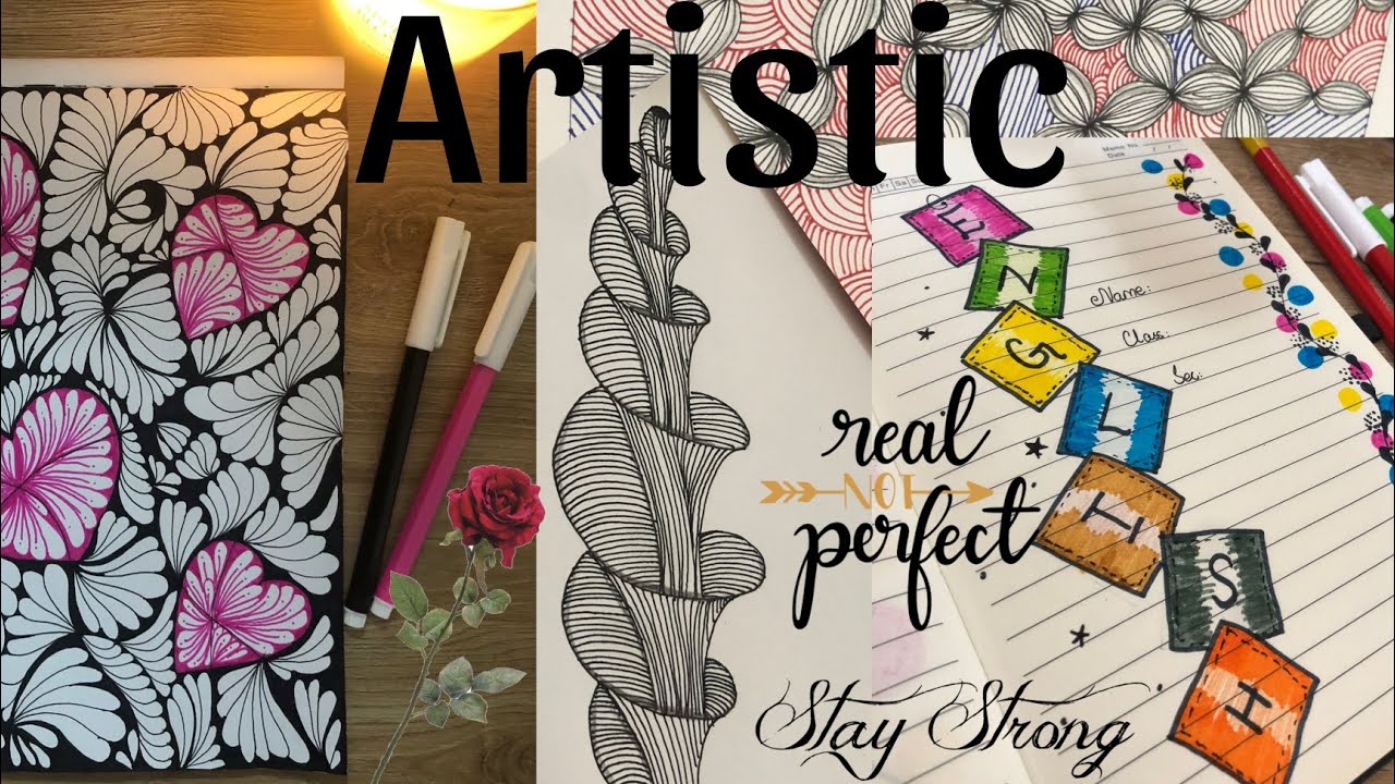 Different art patterns || tittle page idea || Satisfying drawing