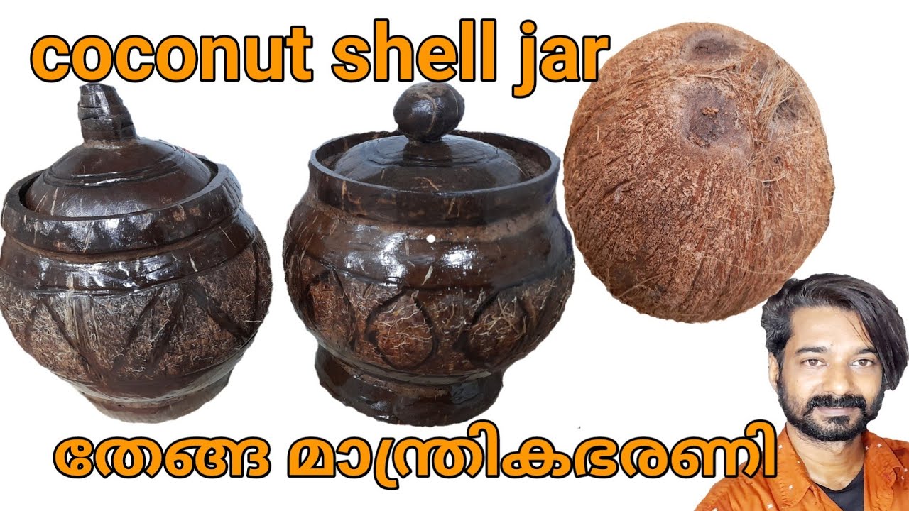 how to make coconut shell jar/amazing craft idea/showpiece/home decor/magic/#krishnanunnyarts&crafts