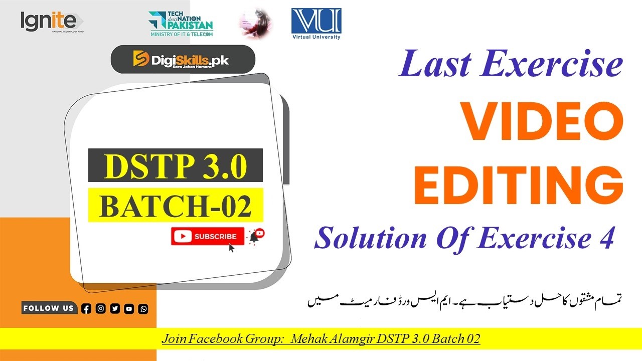 video editing animation and vlogging exercise 4 2026 | dstp 3.0 batch 02