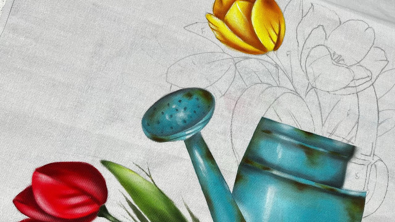 Como pintar tulipas no regador!