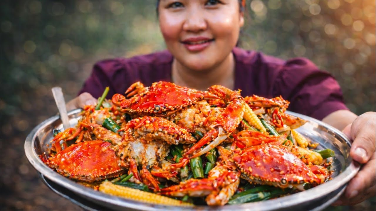Traditional Crab Cooking on Wood Fire 🔥 | Wokology Kitchen