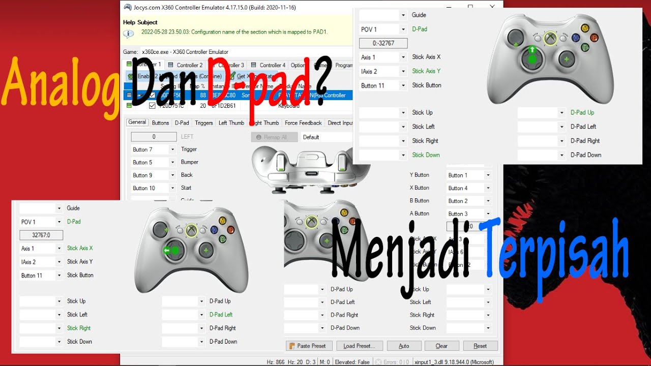 Turtorial Memisahkan Analog Dengan Dpad JoyStick PS2/3