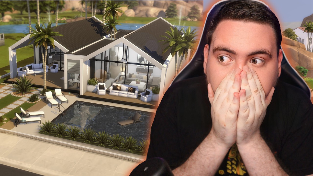 Constru&iacute; uma CASA BLACK E WHITE com o jogo base! │ The Sims 4