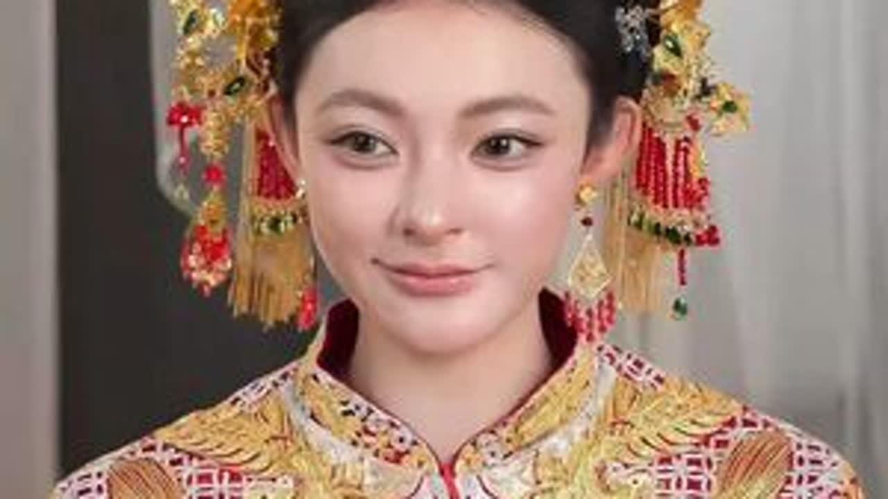 新娘婚礼百搭款造型来咯、白纱、中式一个造型全部搞定 #婚礼造型   #新娘造型教程   #发型教程   #中式新娘造型