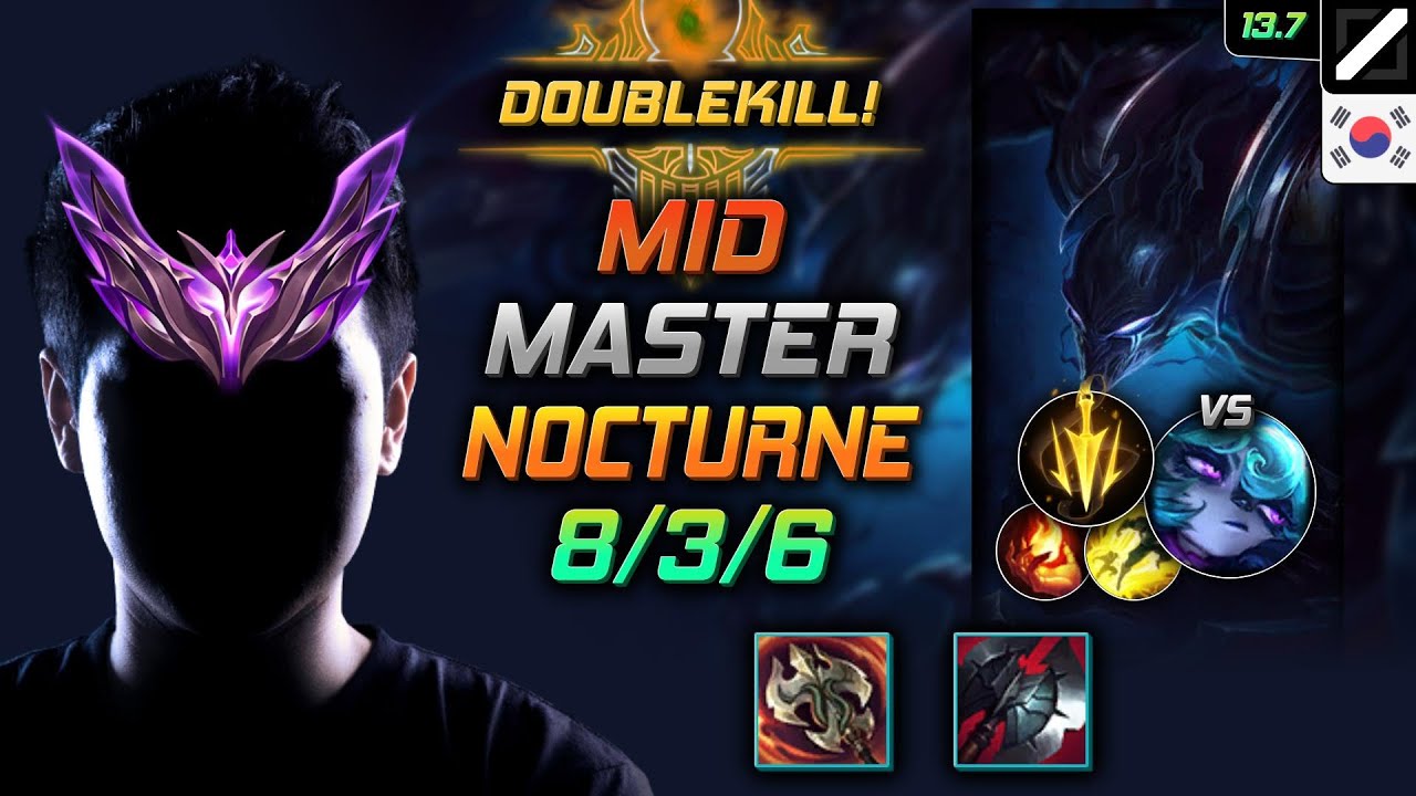 Master Mid Ноктюрн Build Ненасытная гидра Смертельный темп - Nocturne Mid vs Vex - LOL KR 13.7