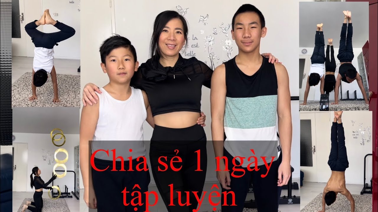 Chia sẻ 1 ngày tập luyện tại nhà của 3 mẹ con 