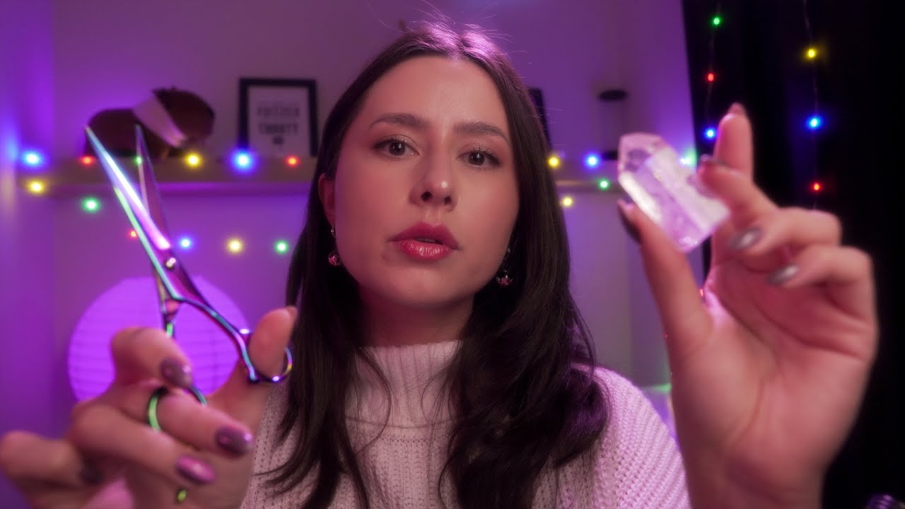 ASMR The Most Relaxing Energy Detox ✨🌙 Plucking, Rain, Hand Sounds, Scissors & Crystals