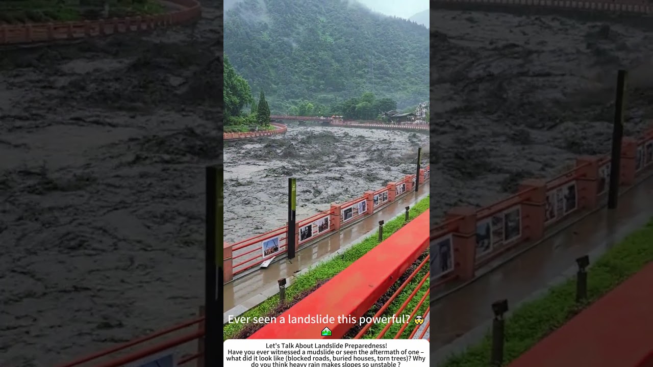 Landslide Triggers Massive Mudslide After Heavy Rain &ndash; Nature's Raw Power ⛰️💧