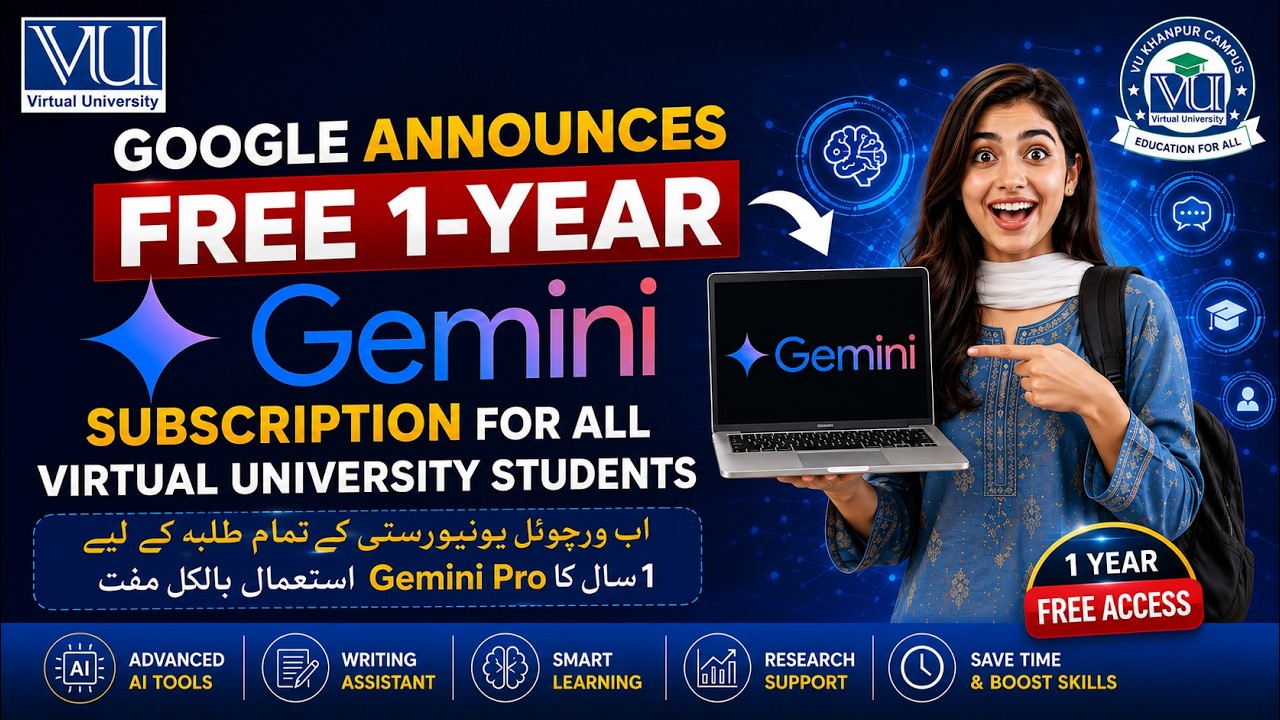 𝐕𝐢𝐫𝐭𝐮𝐚𝐥 𝐔𝐧𝐢𝐯𝐞𝐫𝐬𝐢𝐭𝐲 𝐒𝐭𝐮𝐝𝐞𝐧𝐭𝐬 کے لیے بڑی خوشخبری! 𝐆𝐞𝐦𝐢𝐧𝐢 𝐏𝐫𝐨 1 سال بالکل 𝐅𝐑𝐄𝐄 🎉 |  @𝐕𝐔𝐤𝐡𝐚𝐧𝐩𝐮𝐫 ​