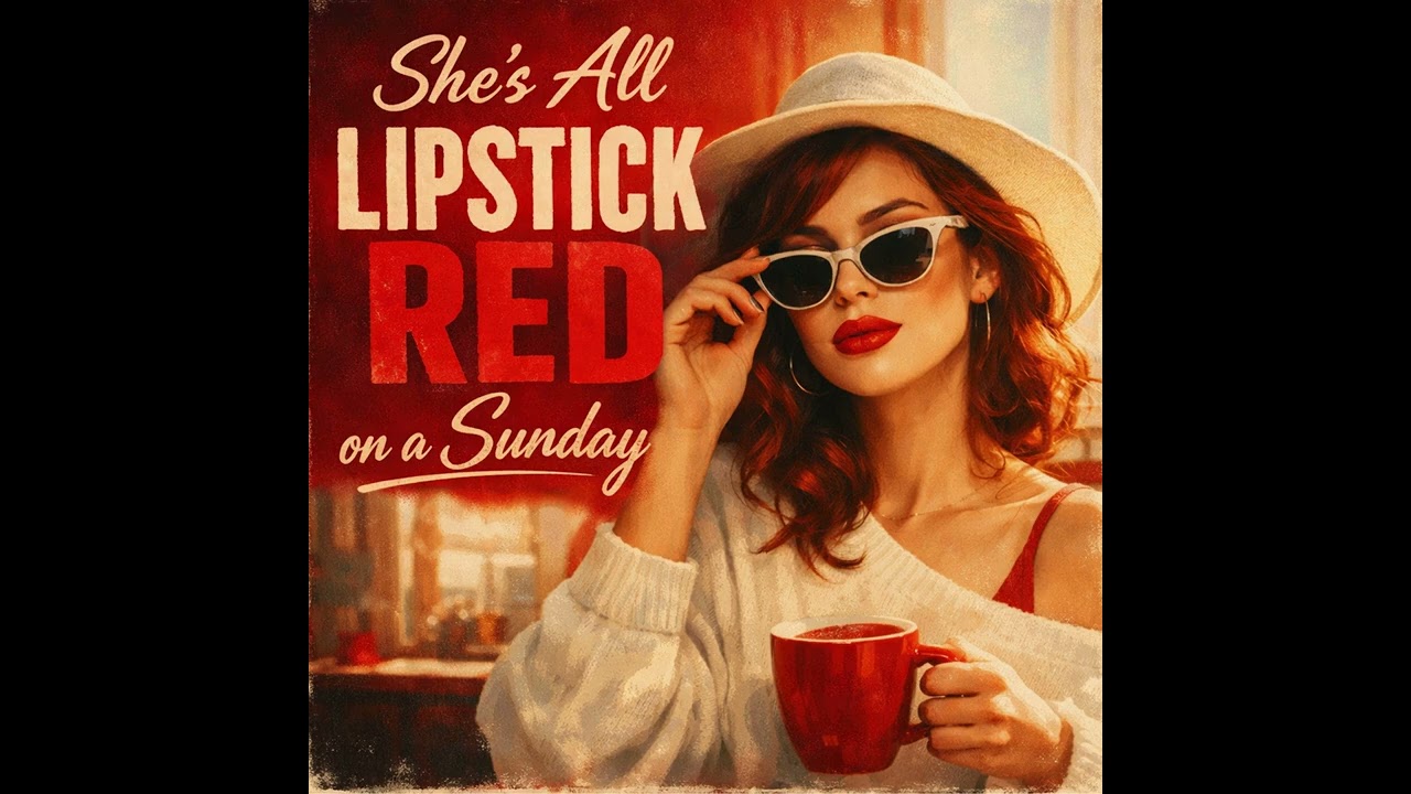 SHE'S ALL LIPSTICK RED ON A SUNDAY
