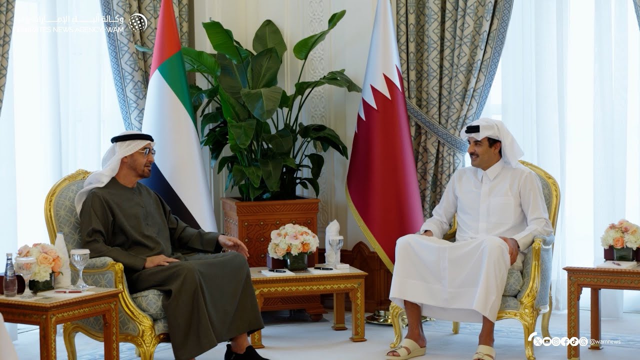 رئيس الدولة يؤكد خلال لقائه الشيخ تميم..دعم الإمارات جميع الإجراءات التي تتخذها قطر