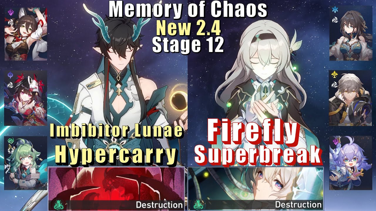 New MoC 12 | E0 Imbibitor Lunae Hyper & E0 Firefly Superbreak | 2.4 3 Stars | Honkai: Star Rail
