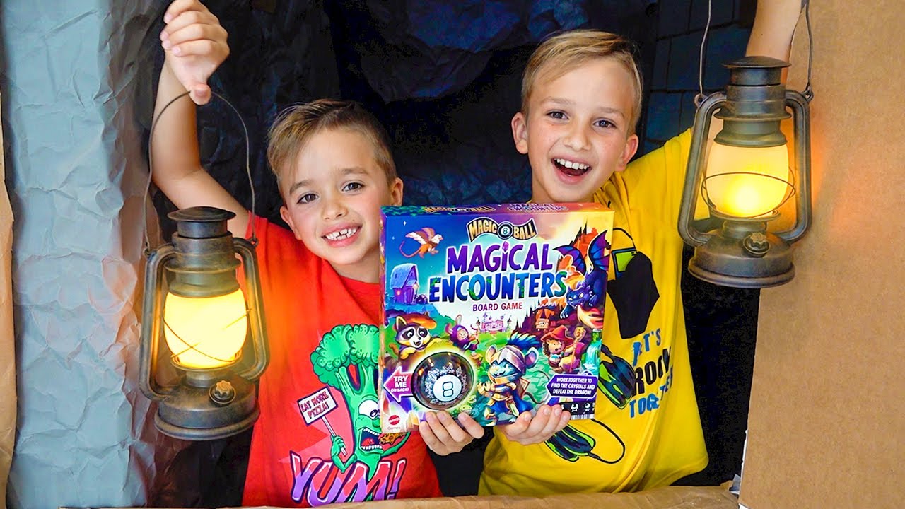 Vlad und Niki spielen mit Magie 8 Ball magische Begegnungen