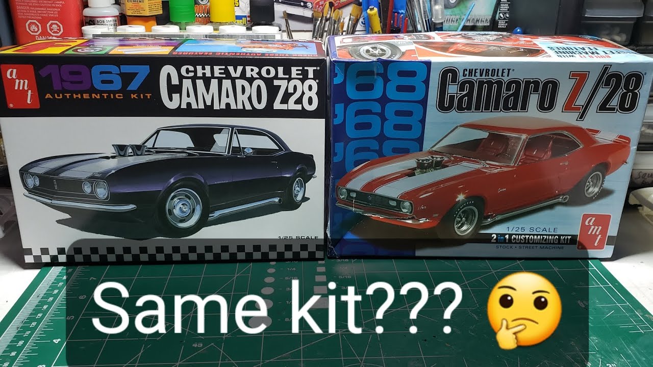 Comparing AMT 1967 and 1968 Camaro Z28 kits. Same kit??? 🤔