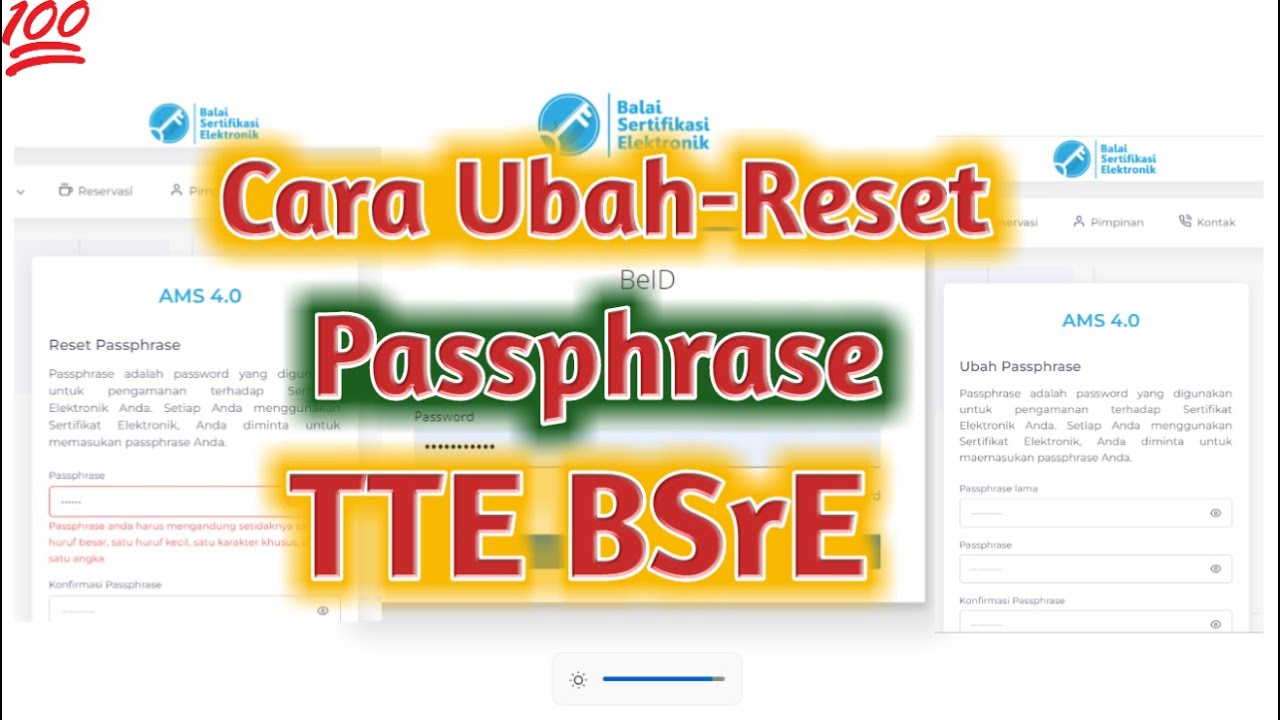 Cara Ubah dan Reset Passphrase TTE pada AMS BSrE