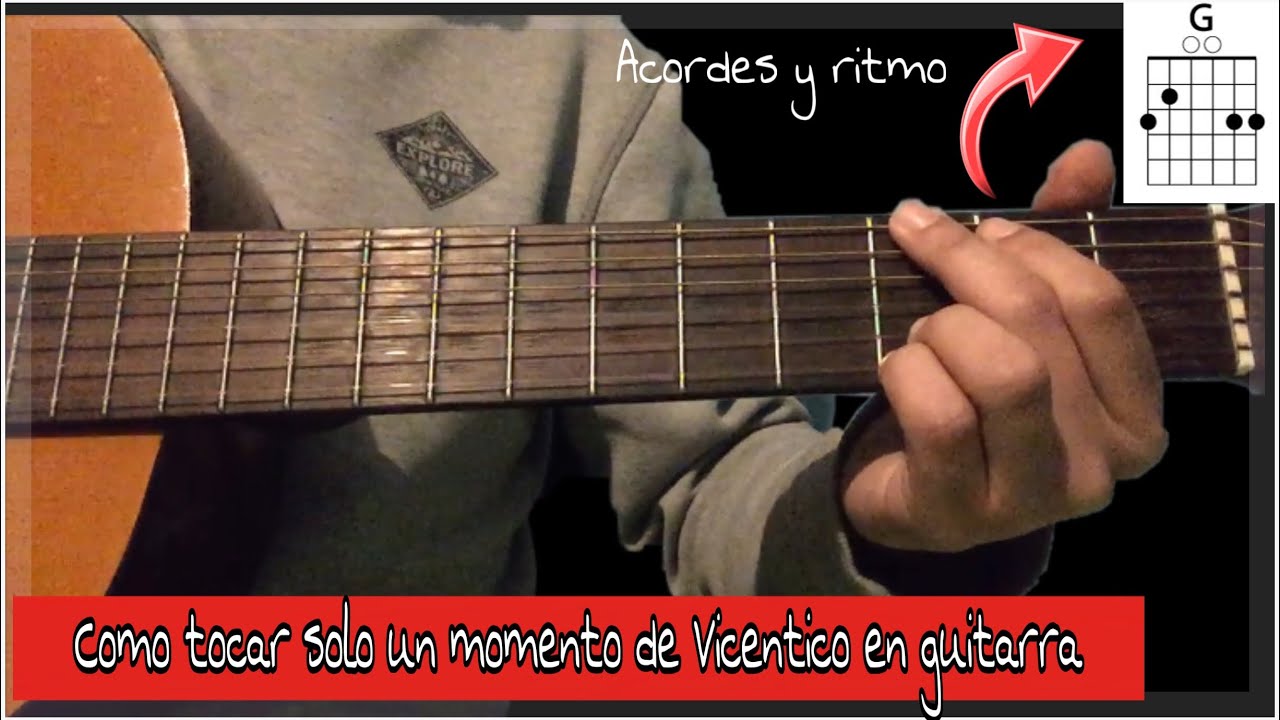 Como tocar solo un momento de Vicentico en guitarra acústica
