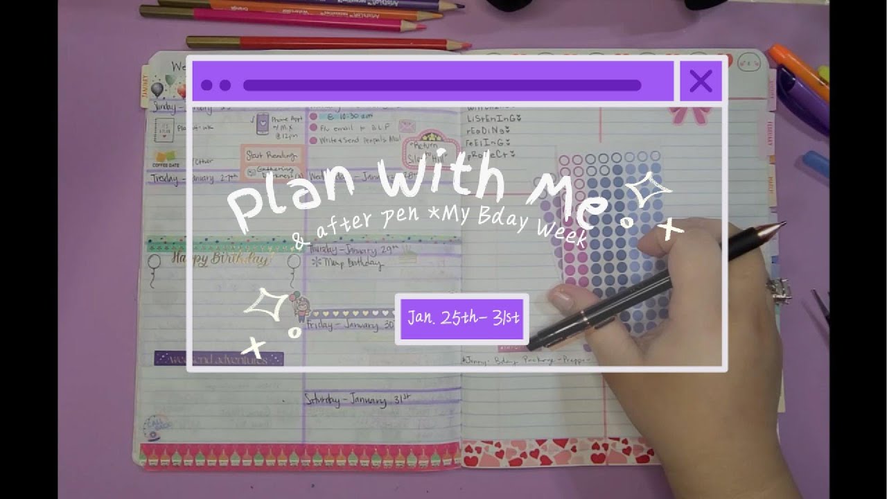 Plan with me & after pen (5th week) Jan. 25th-31st