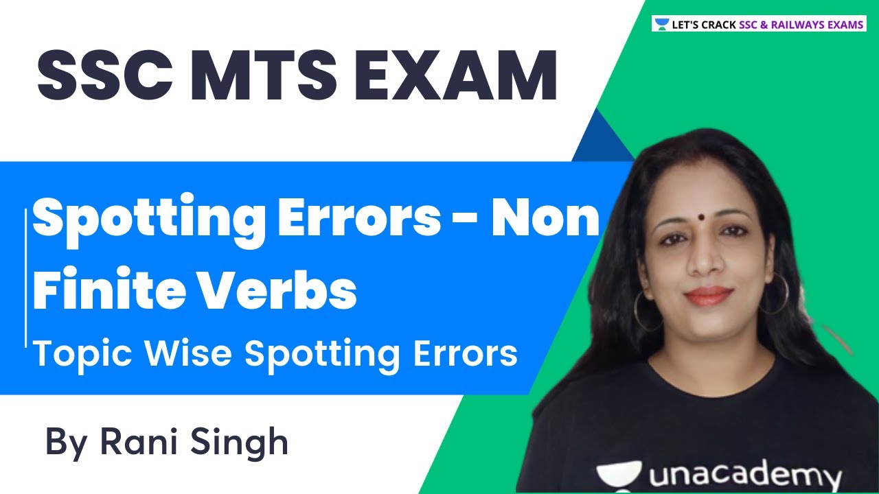 Spotting Errors: Non Finite Verbs | Topic Wise Spotting Errors | English | SSC MTS Exam | Rani Singh