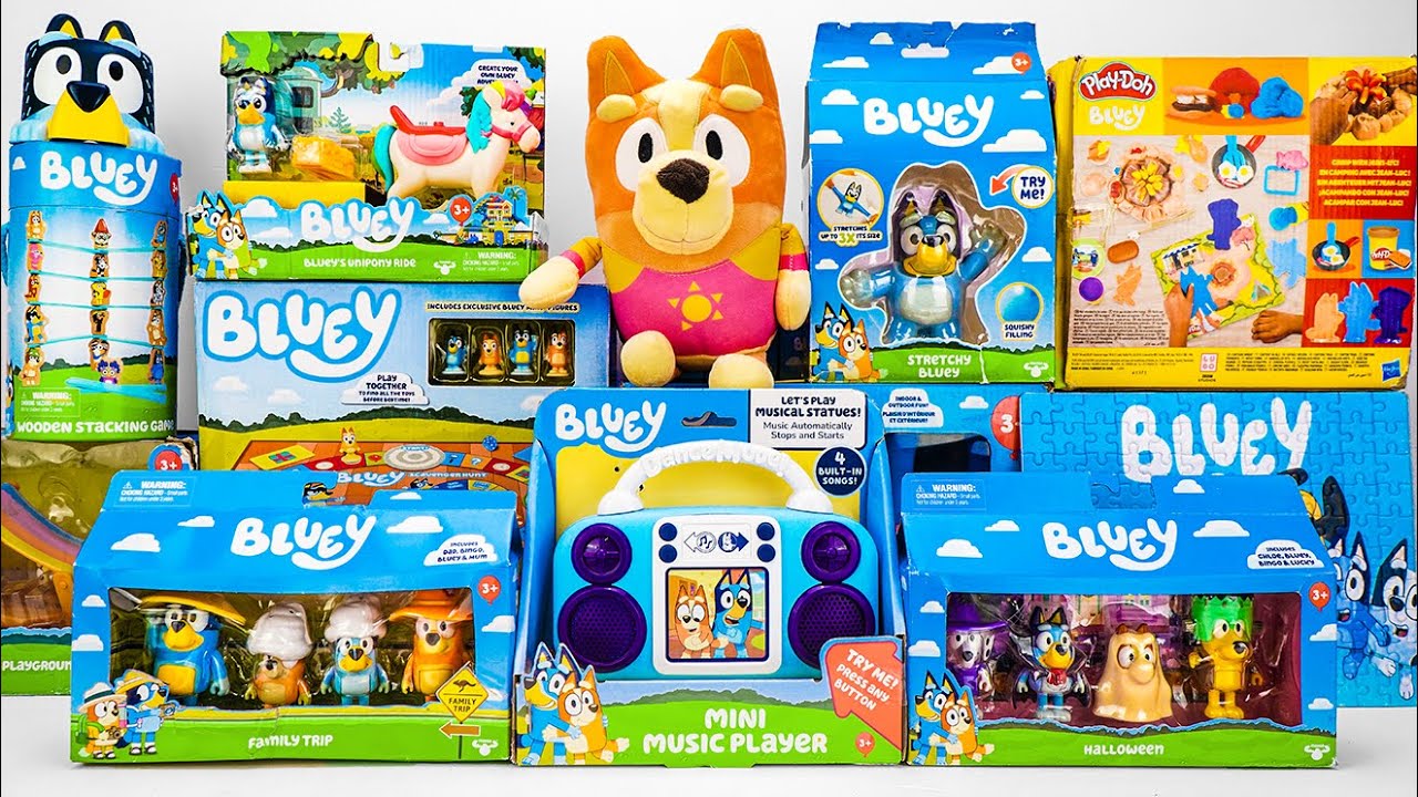 Bluey Toy Collection Unboxing Review | Bluey and Mike Bowling Set and Mini Car Radio