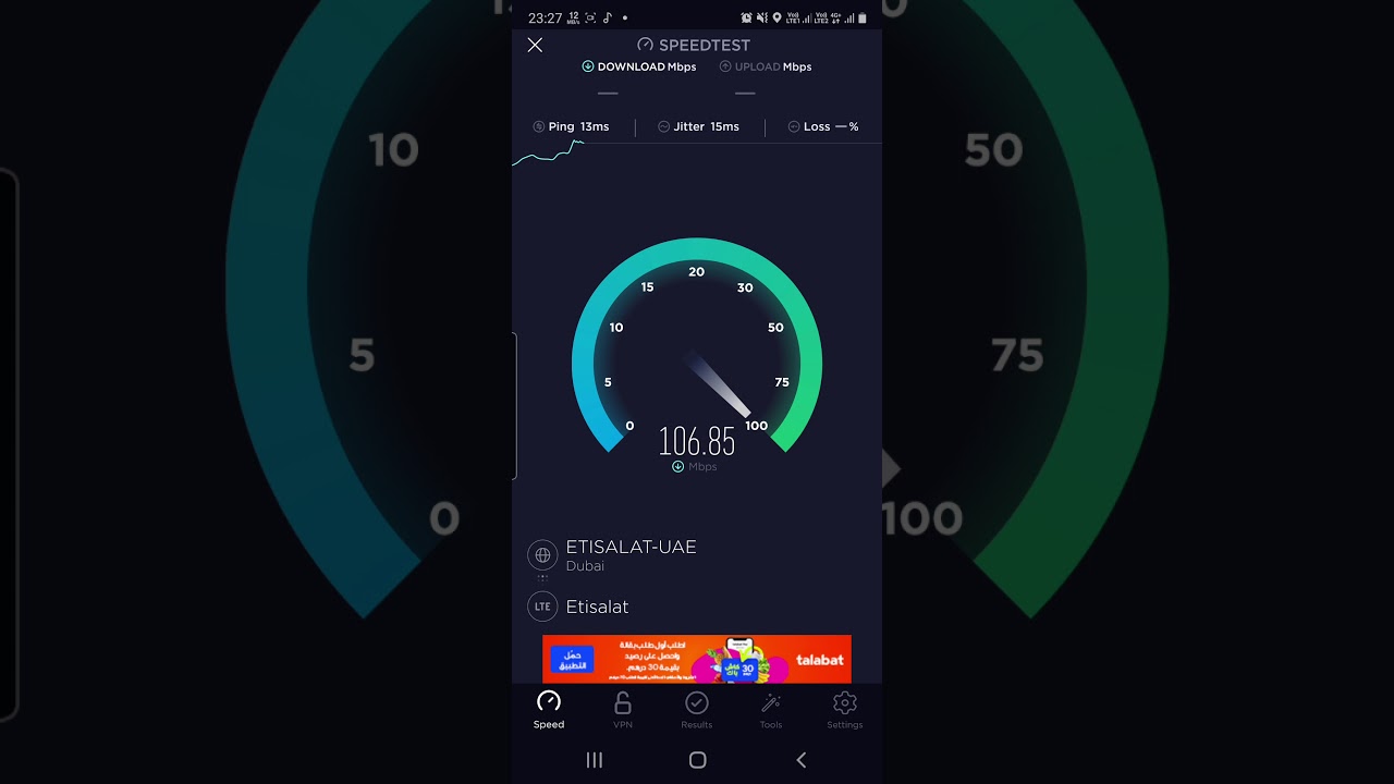 4g Speed in Dubai UAE, Network Etisalat