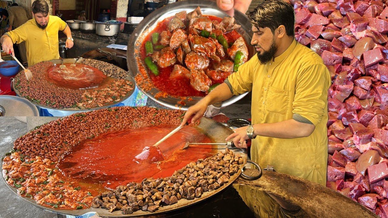 The Ultimate Famous SULEMANI Tawa Fry Kaleji Recipe - Biggest Mutton Masala Fried Liver In Peshawar